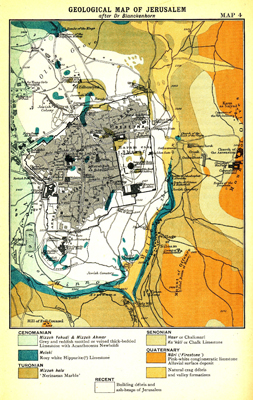 Map IV. Geological Map of Jerusalem, after Dr. Blanckenhorn - facing p.53