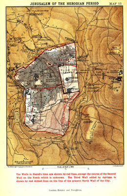 MAP XIII. Jerusalem of the Herodian Period - facing p.487
